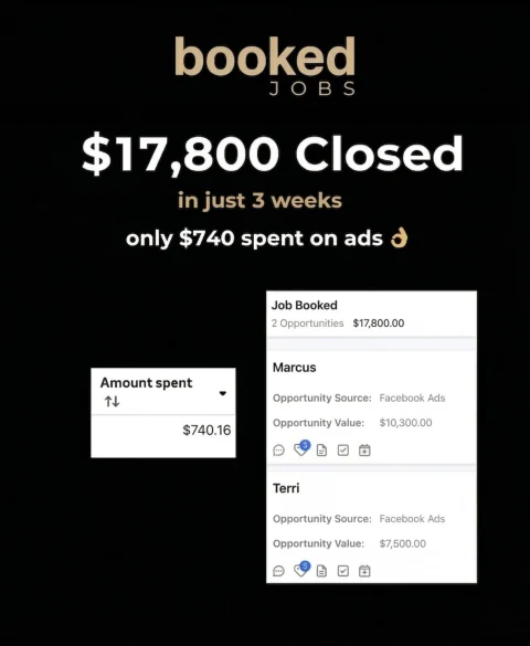 $17,800 in jobs closed in three weeks from $740 in ad spend